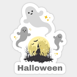 Ghosts at Halloween night Sticker